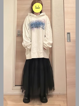 「アイテム（パーカー）」を使った、たまさん（レディース・152cm）の秋コーディネート