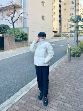 「Calvin Klein（カルバン・クライン）のアイテム（ジャケット/アウター）」を使った、kabi203gonさん（メンズ・165cm）の冬コーディネート