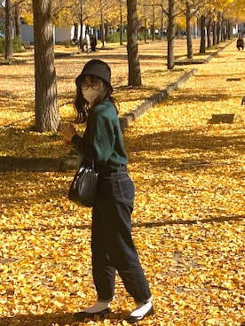 「イチョウ並木」｜「アイテム（バレエシューズ）」を使った、xxxunawearさん（レディース・156cm）の冬コーディネート