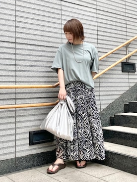 「RIVE DROITE（リヴドロワ）の《予約》【MAUA JEWELRY（マウアジュエリー）】ロングネックレス（ネックレス）」を使った、miyabiさん（レディース・155cm）の夏コーディネート