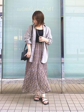 「RIVE DROITE（リヴドロワ）の《予約》【MAUA JEWELRY（マウアジュエリー）】ロングネックレス（ネックレス）」を使った、miyabiさん（レディース・155cm）の夏コーディネート