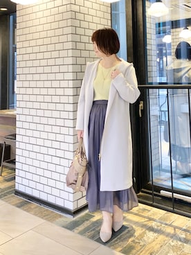 「RIVEDROITE」｜「アイテム（その他アウター）」を使った、miyabiさん（レディース・155cm）の冬コーディネート