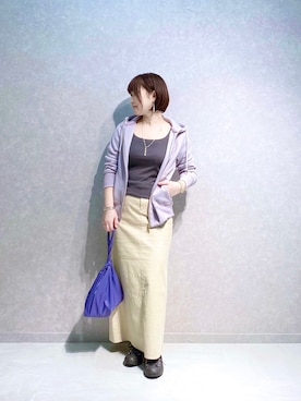 「ダンボール素材」｜「アイテム（アクセサリー）」を使った、miyabiさん（レディース・155cm）の冬コーディネート