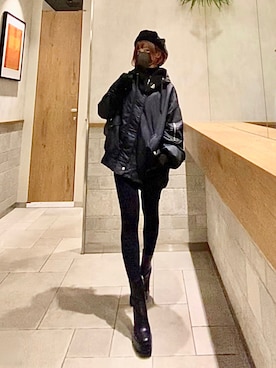 「GRL」｜「アイテム（MA-1）」を使った、NE_MU_MIさん（レディース・156cm）の冬コーディネート