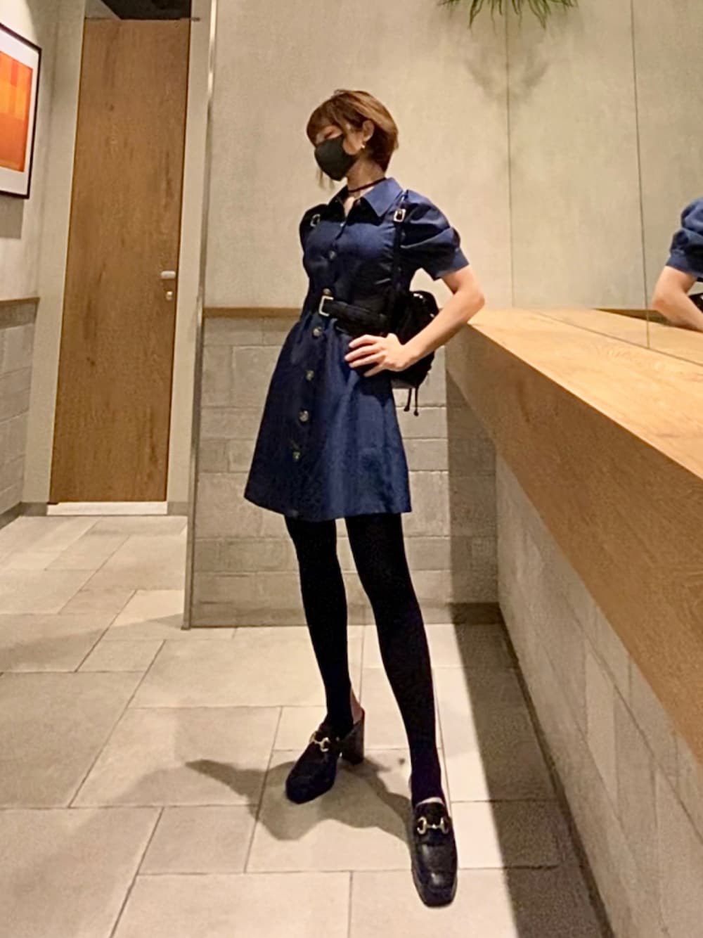 GIANA ジアナ ベルト付 フロントボタン留め シャツ ワンピース GIANA】ソフトテーラーベルトシャツドレス☆国内発関税込 (GIANA