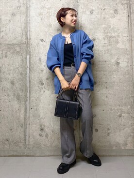 「PAGEBOY（ページボーイ）のチェーンスタッズショルダー（ショルダーバッグ）」を使った、tagochiさん（レディース・159cm）の秋コーディネート