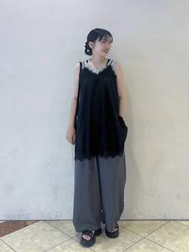 「PBLIM（ページボーイリム）の《UNISEX》8ポケミニショルダー（ショルダーバッグ、ブラック系）」を使った、tagochiさん（レディース・159cm）の夏コーディネート