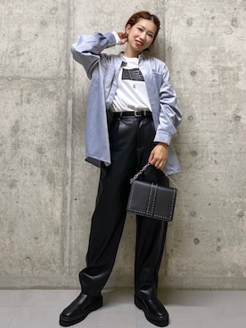 「PAGEBOY（ページボーイ）のチェーンスタッズショルダー（ショルダーバッグ）」を使った、tagochiさん（レディース・159cm）の秋コーディネート