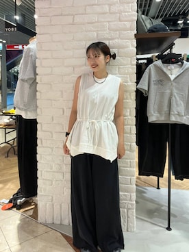 「アイテム（スウェットパンツ）」を使った、tagochiさん（レディース・159cm・30代）の夏コーディネート