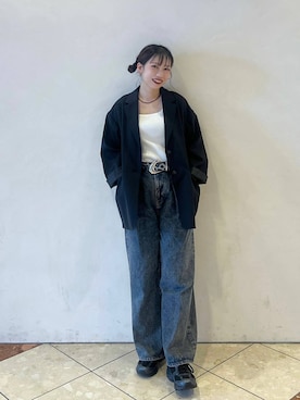 「アイテム（テーラードジャケット）」を使った、tagochiさん（レディース・159cm・30代）の夏コーディネート