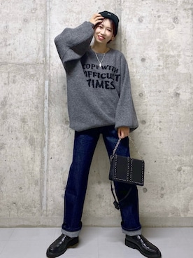 「PAGEBOY（ページボーイ）のチェーンスタッズショルダー（ショルダーバッグ）」を使った、tagochiさん（レディース・159cm）の秋コーディネート