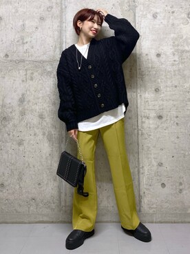 「PAGEBOY（ページボーイ）のチェーンスタッズショルダー（ショルダーバッグ）」を使った、tagochiさん（レディース・159cm）の秋コーディネート