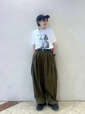 「PBLIM（ページボーイリム）のアイテム」を使った、tagochiさん（レディース・159cm）の夏コーディネート