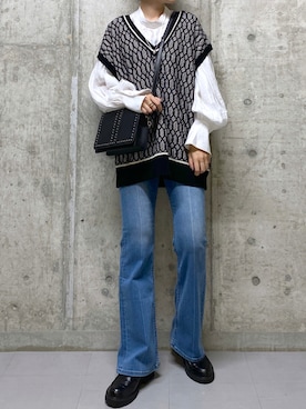 「PAGEBOY（ページボーイ）のチェーンスタッズショルダー（ショルダーバッグ）」を使った、tagochiさん（レディース・159cm）の秋コーディネート