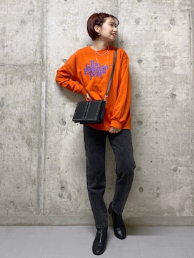 「PAGEBOY（ページボーイ）のチェーンスタッズショルダー（ショルダーバッグ）」を使った、tagochiさん（レディース・159cm）の秋コーディネート