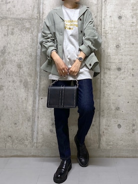 「PAGEBOY（ページボーイ）のチェーンスタッズショルダー（ショルダーバッグ）」を使った、tagochiさん（レディース・159cm）の秋コーディネート