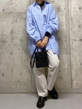 「PBLIM（ページボーイリム）の【PAGEBOYLIM】シアータートルインナー（Tシャツ/カットソー）」を使った、tagochiさん（レディース・159cm）の秋コーディネート