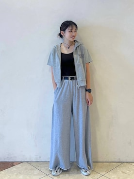 「アイテム（スウェットパンツ）」を使った、tagochiさん（レディース・159cm・30代）の夏コーディネート