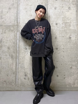 「PBLIM（ページボーイリム）の【PAGEBOYLIM】ロックジャケットスウェット（スウェット）」を使った、tagochiさん（レディース・159cm）の秋コーディネート