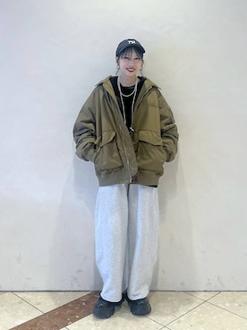 「アイテム（スウェットパンツ）」を使った、tagochiさん（レディース・159cm・30代）の冬コーディネート