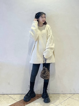 「アイテム（レギンス/スパッツ）」を使った、tagochiさん（レディース・159cm）の冬コーディネート