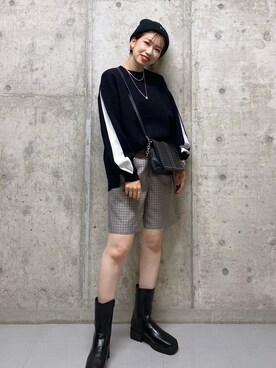 「PAGEBOY（ページボーイ）のチェーンスタッズショルダー（ショルダーバッグ）」を使った、tagochiさん（レディース・159cm）の秋コーディネート