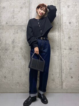「PAGEBOY（ページボーイ）のチェーンスタッズショルダー（ショルダーバッグ）」を使った、tagochiさん（レディース・159cm）の秋コーディネート