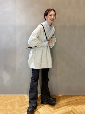 「アイテム（スウェット）」を使った、tagochiさん（レディース・159cm・30代）の冬コーディネート