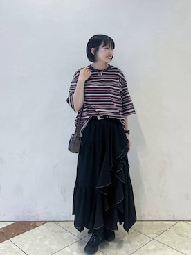 「PBLIM（ページボーイリム）のアイテム」を使った、tagochiさん（レディース・159cm）の春コーディネート