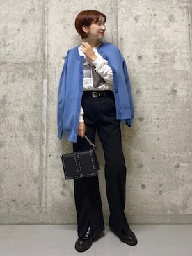 「PAGEBOY（ページボーイ）のチェーンスタッズショルダー（ショルダーバッグ）」を使った、tagochiさん（レディース・159cm）の秋コーディネート