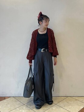 「アイテム（ボストンバッグ、グレー系）」を使った、tagochiさん（レディース・159cm）の秋コーディネート