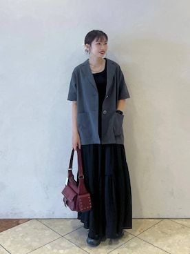 「アイテム（テーラードジャケット）」を使った、tagochiさん（レディース・159cm・30代）の夏コーディネート