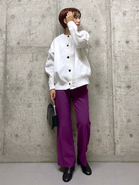 「PAGEBOY（ページボーイ）のチェーンスタッズショルダー（ショルダーバッグ）」を使った、tagochiさん（レディース・159cm）の秋コーディネート