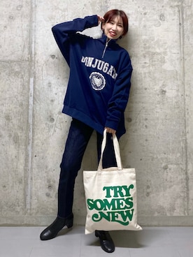 「PAGEBOY（ページボーイ）のビスチェライクレイヤードプルオーバー（ニット/セーター）」を使った、tagochiさん（レディース・159cm）の秋コーディネート