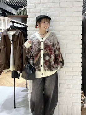 「PBLIM（ページボーイリム）の《UNISEX》スラブブリーチデニム（デニムパンツ）」を使った、tagochiさん（レディース・159cm）の秋コーディネート