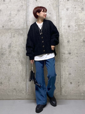 「PAGEBOY（ページボーイ）のチェーンスタッズショルダー（ショルダーバッグ）」を使った、tagochiさん（レディース・159cm）の秋コーディネート