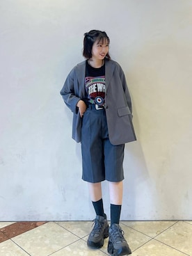 「PAGEBOY（ページボーイ）のプラットチャンキースニーカー（スニーカー）」を使った、tagochiさん（レディース・159cm・30代）の夏コーディネート