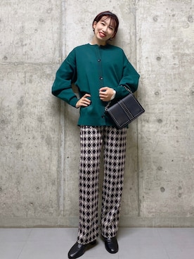 「PAGEBOY（ページボーイ）のチェーンスタッズショルダー（ショルダーバッグ）」を使った、tagochiさん（レディース・159cm）の秋コーディネート