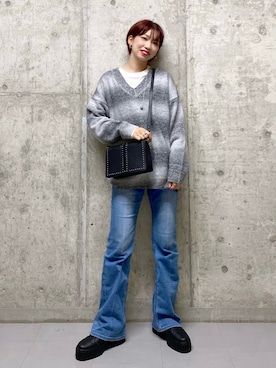 「PAGEBOY（ページボーイ）のチェーンスタッズショルダー（ショルダーバッグ）」を使った、tagochiさん（レディース・159cm）の秋コーディネート