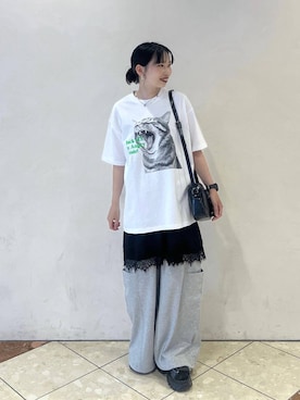 「PBLIM（ページボーイリム）の《UNISEX》8ポケミニショルダー（ショルダーバッグ、ブラック系）」を使った、tagochiさん（レディース・159cm）の夏コーディネート