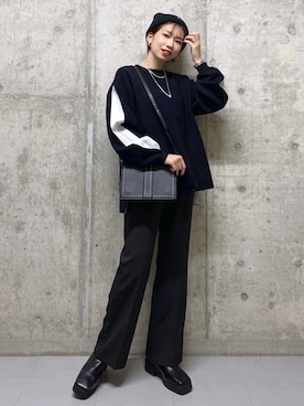 「PAGEBOY（ページボーイ）のチェーンスタッズショルダー（ショルダーバッグ）」を使った、tagochiさん（レディース・159cm）の秋コーディネート