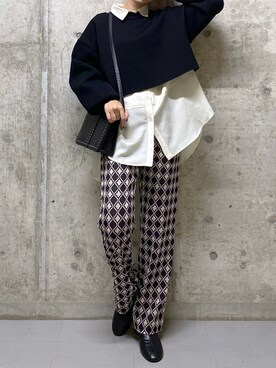 「PAGEBOY（ページボーイ）のチェーンスタッズショルダー（ショルダーバッグ）」を使った、tagochiさん（レディース・159cm）の秋コーディネート