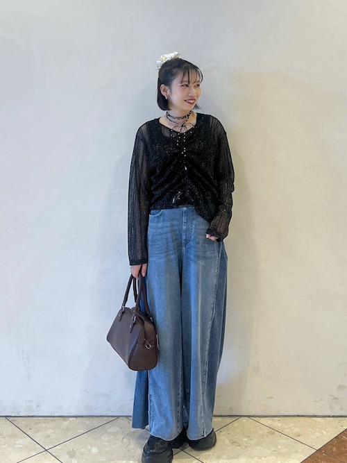 完売PAGEBOY デニムセットアップ　グリーン PAGEBOY（ページボーイ）の「カラーデニムセットアップ