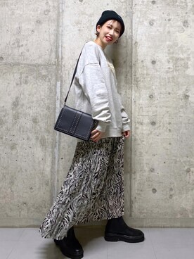 「PAGEBOY（ページボーイ）のチェーンスタッズショルダー（ショルダーバッグ）」を使った、tagochiさん（レディース・159cm）の秋コーディネート