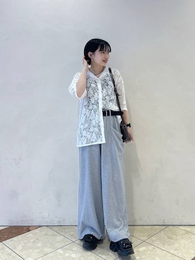 「PAGEBOY（ページボーイ）のヴィンテージバックルベルト（ベルト、ブラック系）」を使った、tagochiさん（レディース・159cm）の春コーディネート