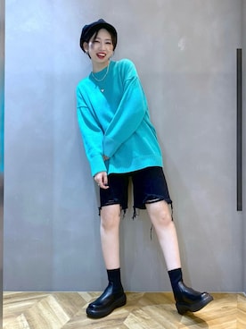 「春カラー」｜「アイテム（キャスケット）」を使った、tagochiさん（レディース・159cm）の春コーディネート