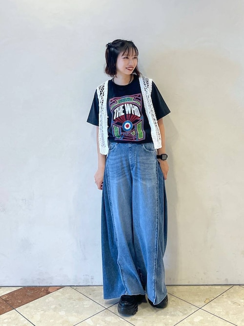 【裾から15cmまでセルフカット可能】ワイドフリーカットデニム　PAGEBOY セール】【裾から15cmまでセルフカット可能】ワイドフリーカット