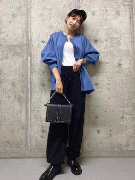 「PAGEBOY（ページボーイ）のチェーンスタッズショルダー（ショルダーバッグ）」を使った、tagochiさん（レディース・159cm）の秋コーディネート