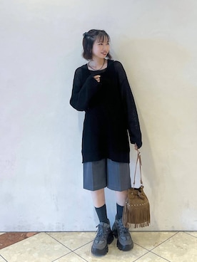 「PAGEBOY（ページボーイ）のプラットチャンキースニーカー（スニーカー）」を使った、tagochiさん（レディース・159cm・30代）の夏コーディネート