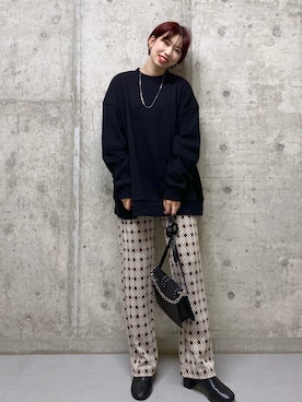 「PAGEBOY（ページボーイ）のチェーンスタッズショルダー（ショルダーバッグ）」を使った、tagochiさん（レディース・159cm）の秋コーディネート